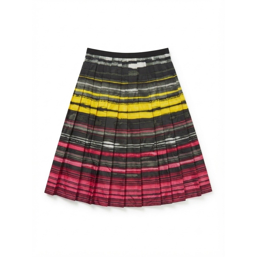 Carlisle Women's Silk Skirt 10 Colorful Knee Length Chic Striped New